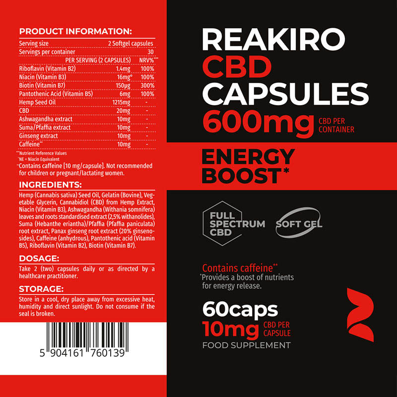 Reakiro Cbd Energy Boost Ingredients